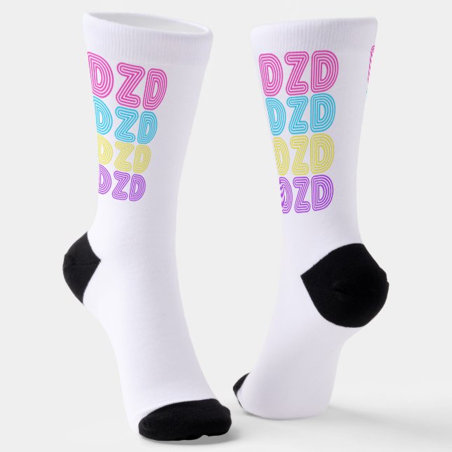 DZD Socks - Klassischer Retro der 80er Jahre Socken (Gewinkelt)