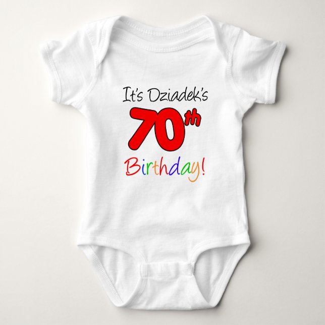 Dziadeks 70. Geburtstag Baby Strampler (Vorderseite)