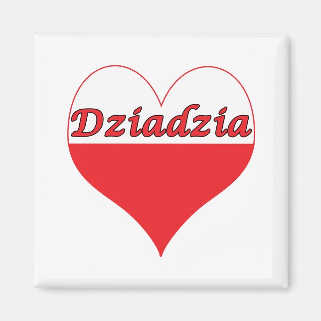 Dziadzia Polnisches Herz Magnet (Vorne)