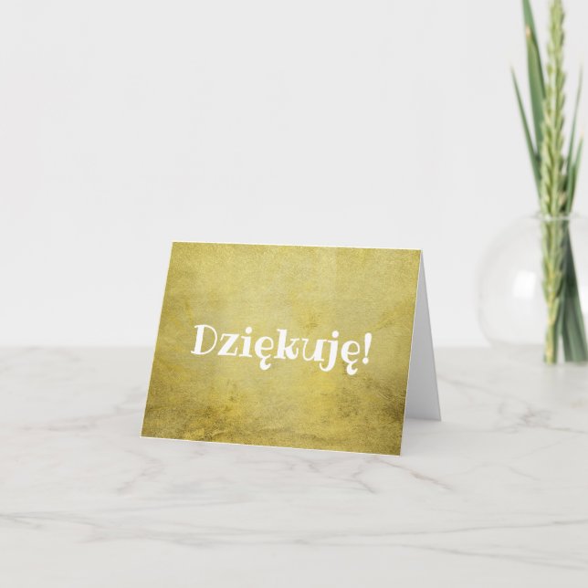 Dziękuję danke Ihnen in Polnisch elegantem Gold (Vorderseite)