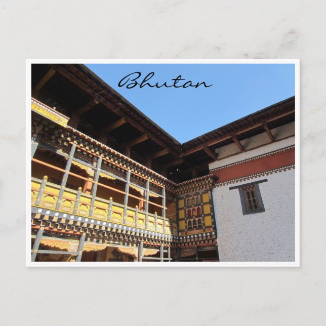 Dzong-Dach Postkarte (Vorderseite)