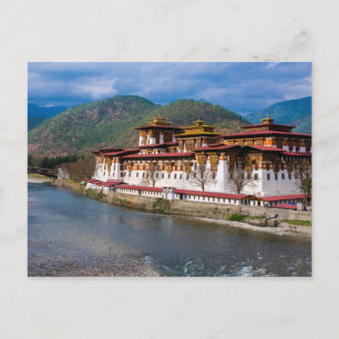 Dzong Gebäude by River Postkarte