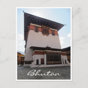 Dzong Turm bhutan Postkarte