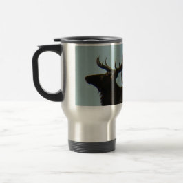 E11 Bull Elk Silhouette Head Shot Reisebecher