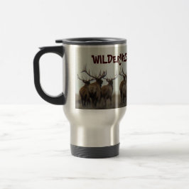 E17 Bull Elk Running Reisebecher