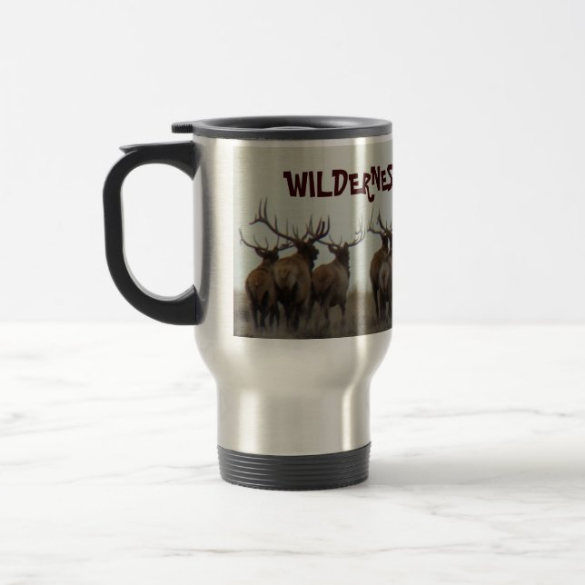 E17 Bull Elk Running Reisebecher (Links)