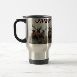 E17 Bull Elk Running Reisebecher