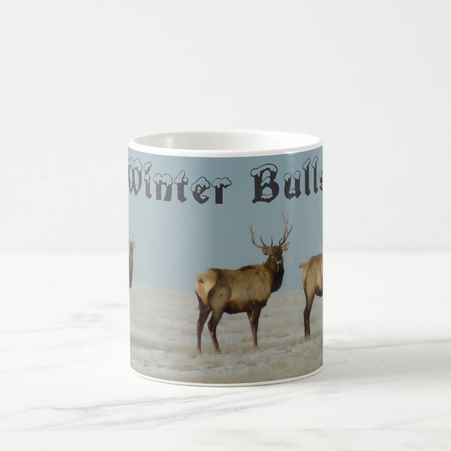 E18 Bull Elk Winter Bulls Tasse (Mittel)