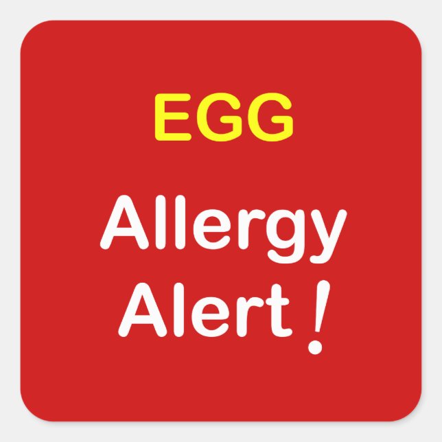 e1 - Allergiealarm - EGGS. Quadratischer Aufkleber (Vorderseite)