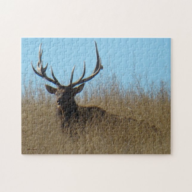 E26 Bull-Elch im Unkraut Puzzle (Horizontal)