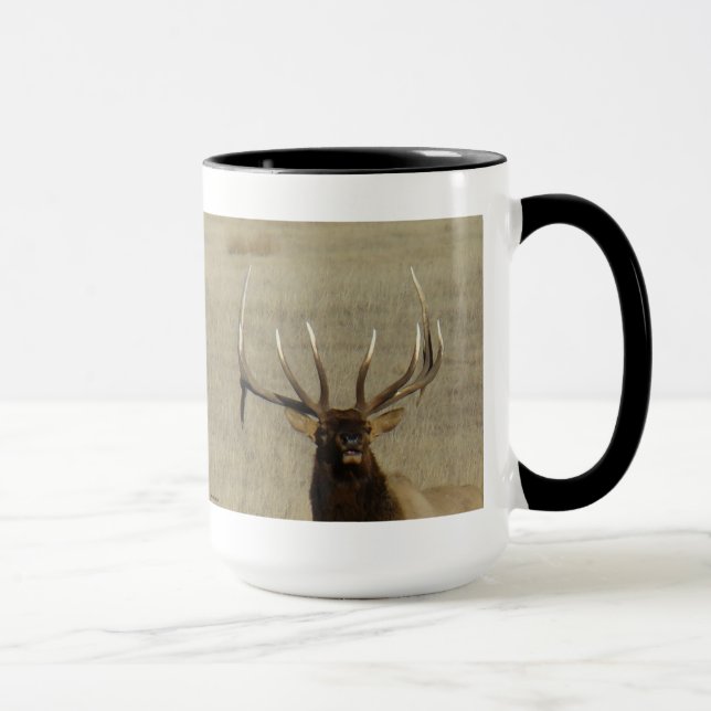 E29 Bull Elk Head Shot Tasse (Rechts)