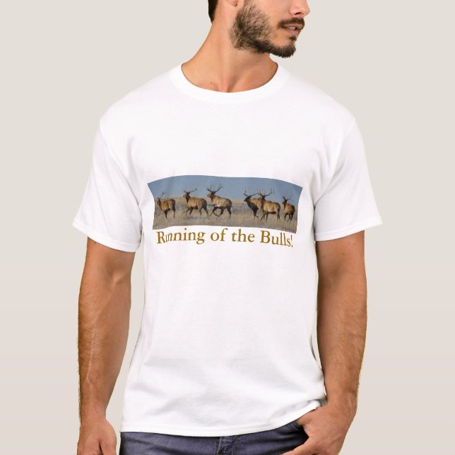 E2 Bull Elk Running T-Shirt (Vorderseite)