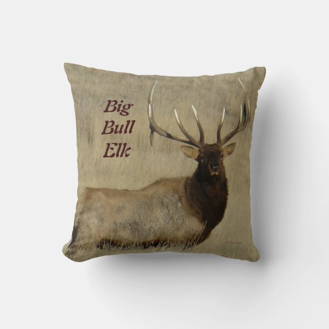 E30 Bull Elk Big Bull Kissen (Vorderseite)