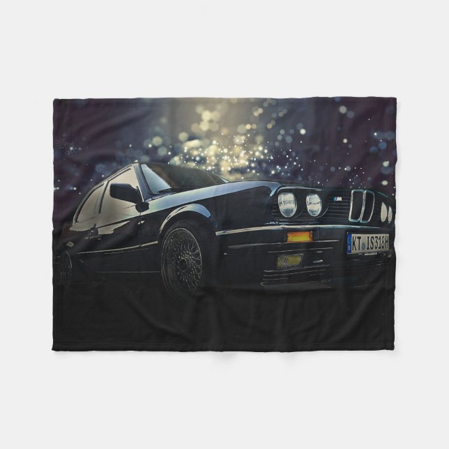 E30 Coupe mit Funken Fleecedecke (Vorderseite (Horizontal))