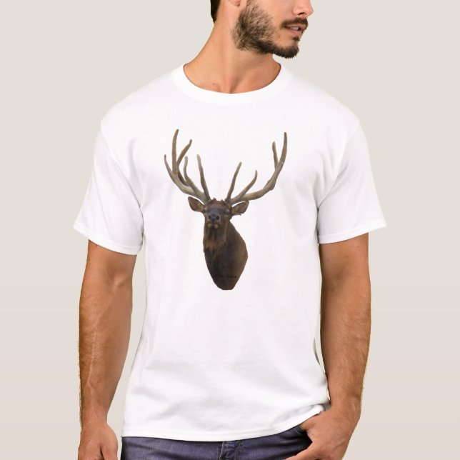 E48 Stier Elch-Kopf im Samt T-Shirt (Vorderseite)