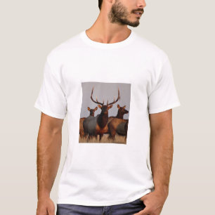 E66 Bull Elk and Cows T-Shirt