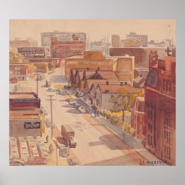 E 18th Street Looking South - Hopper Print Poster (Vorne)