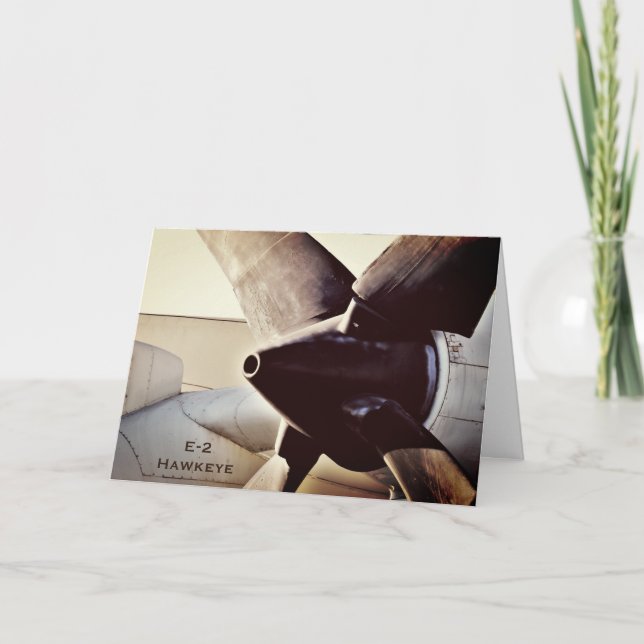 E-2 Hawkeye Propeller Militärflugzeug zum Geburtst Karte (Vorderseite)