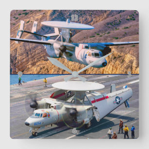 E-2 HAWKEYE QUADRATISCHE WANDUHR
