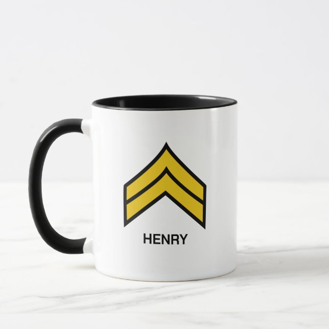 E-4 Rank der US-amerikanischen Armee Tasse (Links)