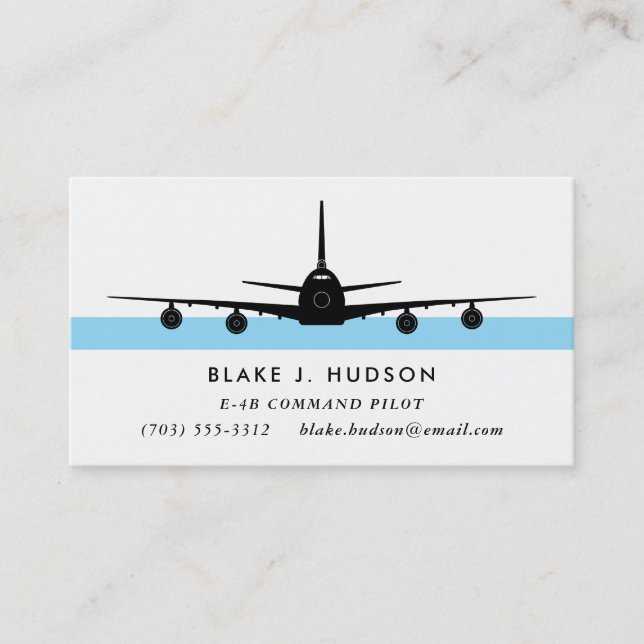 E-4B 747 Silhouette Pilot Visitenkarte (Vorderseite)