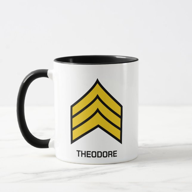 E-5 Sergeant Rank der US-Armee Tasse (Links)