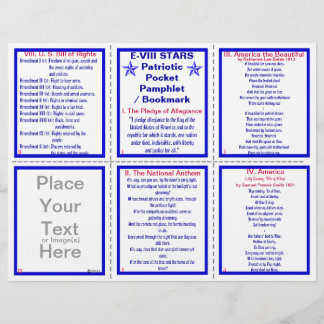 E-8** Patriotisches Pocket-Pamphlet / Lesezeichen Flyer