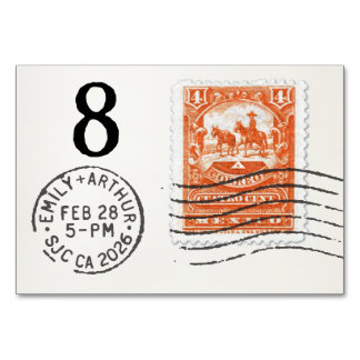 E&A Wedding Reception Table Card 8 Mexico Tischnummer