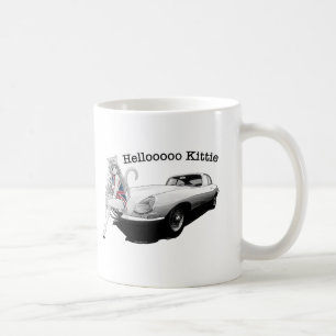 E-artige Zacke mit heißem Katzenmädchen Kaffeetasse