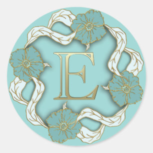 E-Aufkleber in Monogramm Runder Aufkleber