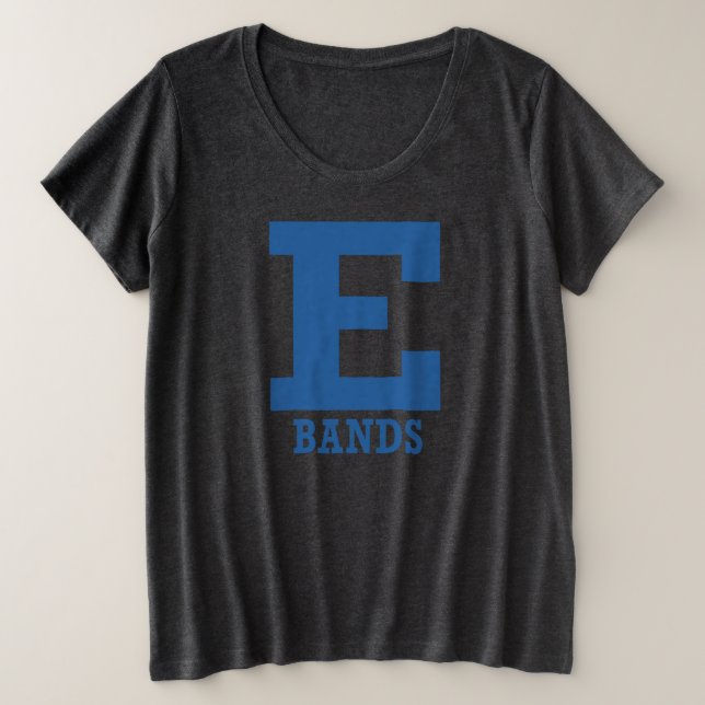 E-Bands Soft Stretch-Kohle Große Größe T-Shirt (Design vorne)