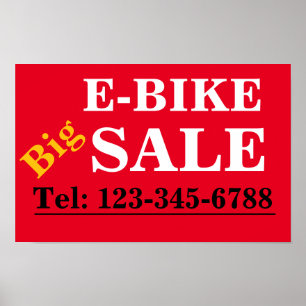 E-BIKE Aktionen Schild für Schaufenster Poster
