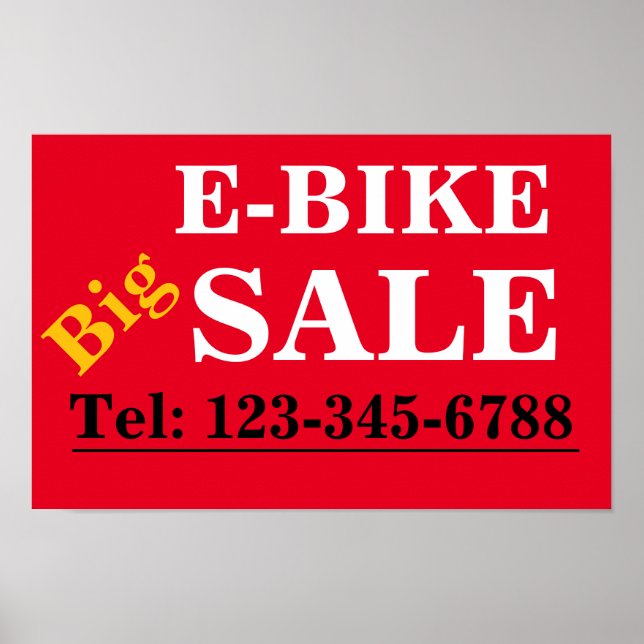 E-BIKE Big SALE SIGN for Showroom windows Poster (Vorne)