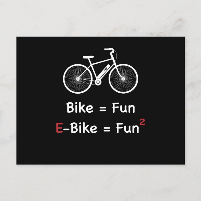E-Bike Bike Fun Fahrrad Pedelec Electric Postkarte (Vorderseite)
