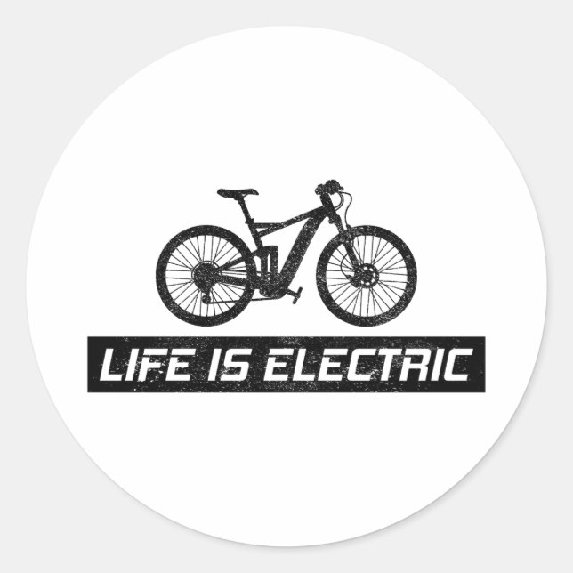 E-Bike Elektrisches Fahrrad E-Radfahren Fahrrad Fa Runder Aufkleber (Vorderseite)