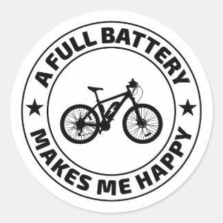 E-Bike Elektro-Bike E-Radfahren Runder Aufkleber