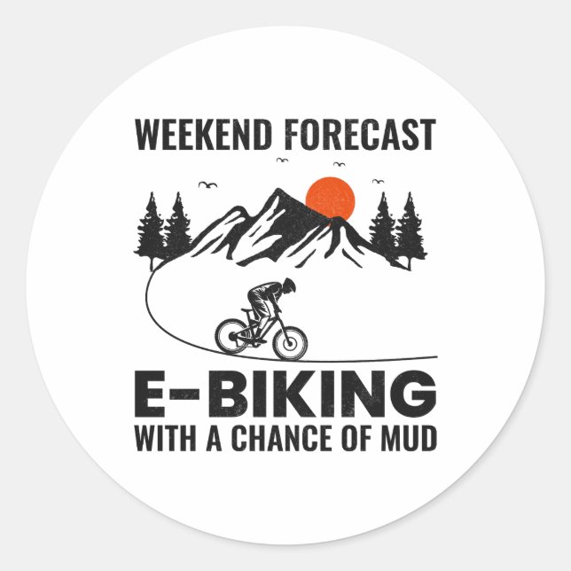 E-Bike Elektro-Bike E-Radfahren Runder Aufkleber (Vorderseite)