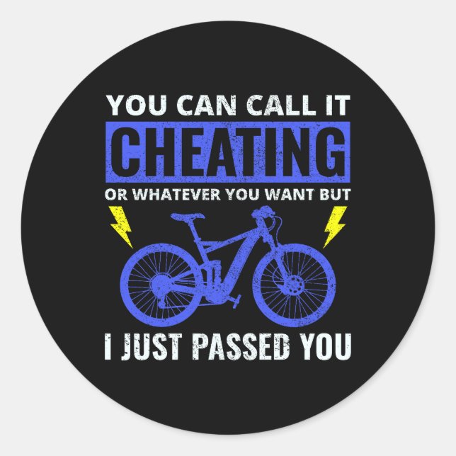 E-Bike Elektro-Bike E-Radfahren Runder Aufkleber (Vorderseite)