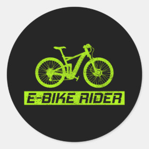 E-Bike Elektro-Bike E-Radfahren Runder Aufkleber