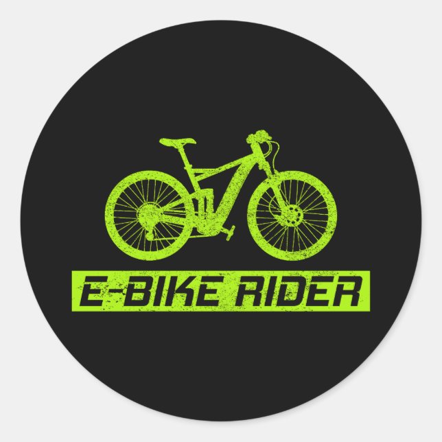 E-Bike Elektro-Bike E-Radfahren Runder Aufkleber (Vorderseite)