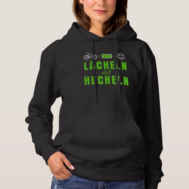 E Bike, Lächeln, anstatt Ebike Sprichwort Bic Hoodie (Vorderseite)