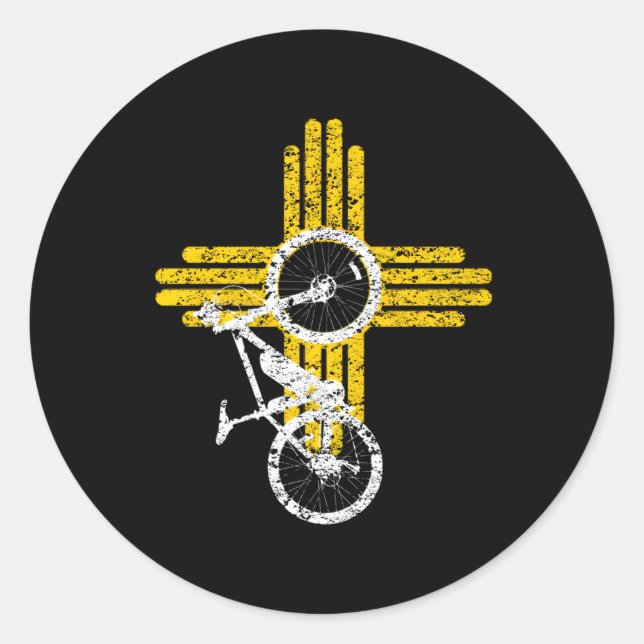 E-Bike New Mexico Zia Symbol Runder Aufkleber (Vorderseite)