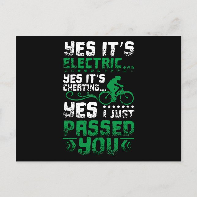 E-Bike Passed You Postkarte (Vorderseite)