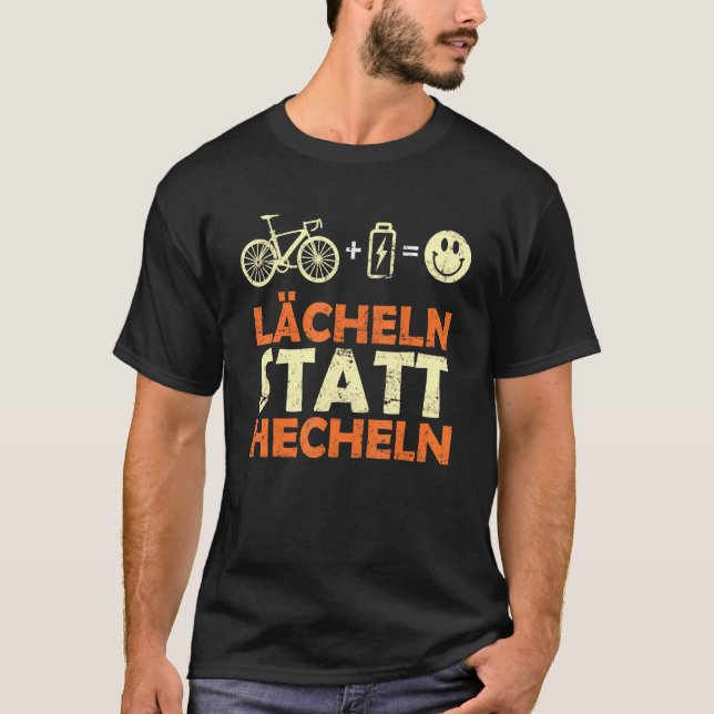 E Bike Sprichwort Lächeln statt Ebike Bicy T-Shirt (Vorderseite)