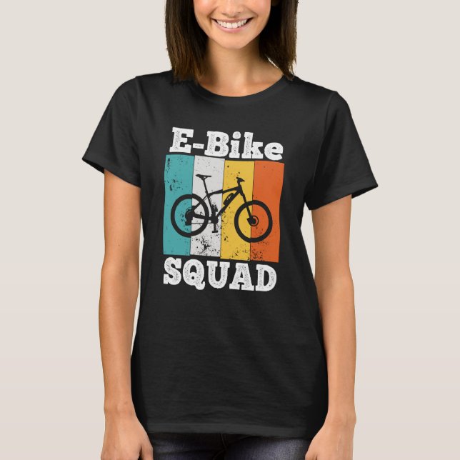 E Bike Squad EBike Team E Biking Retro E Bike T-Shirt (Vorderseite)