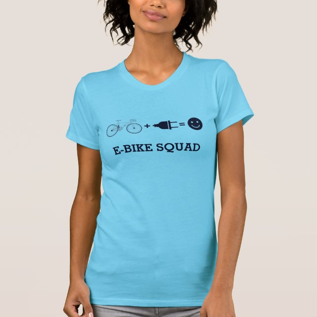 E Bike Squad Electric Bicycle = glücklich T-Shirt (Vorderseite)