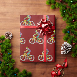 E-Bike-Strichmännchen Geschenkpapier