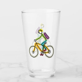E-Bike-Strichmännchen Glas
