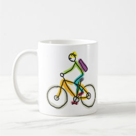 E-Bike-Strichmännchen Kaffeetasse