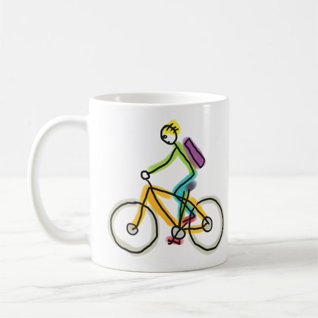 E-Bike-Strichmännchen Kaffeetasse (Links)